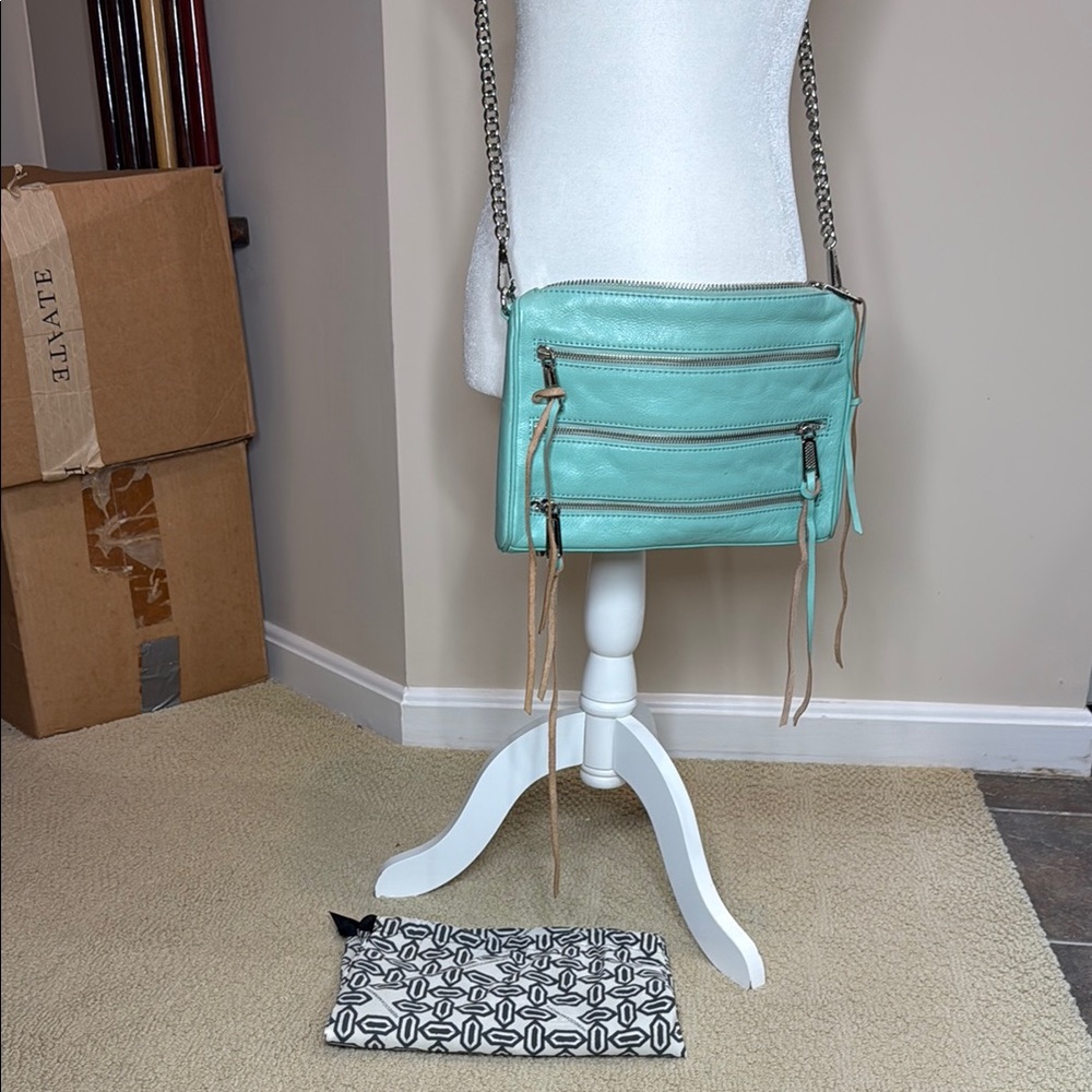 Rebecca Minkoff Aqua Leather Crossbody Bag